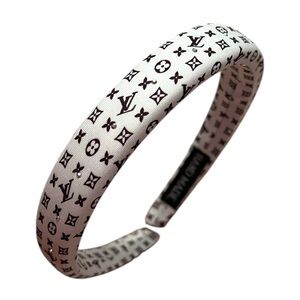 💎2/$30💎 Upcycled Handmade Designer Inspired White And Black Monogram Headband